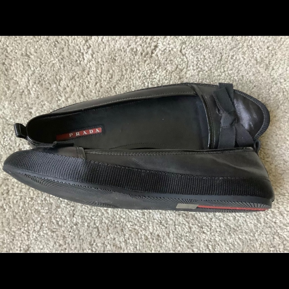 Prada Black Bow Ballet Flats - Picture 7 of 7